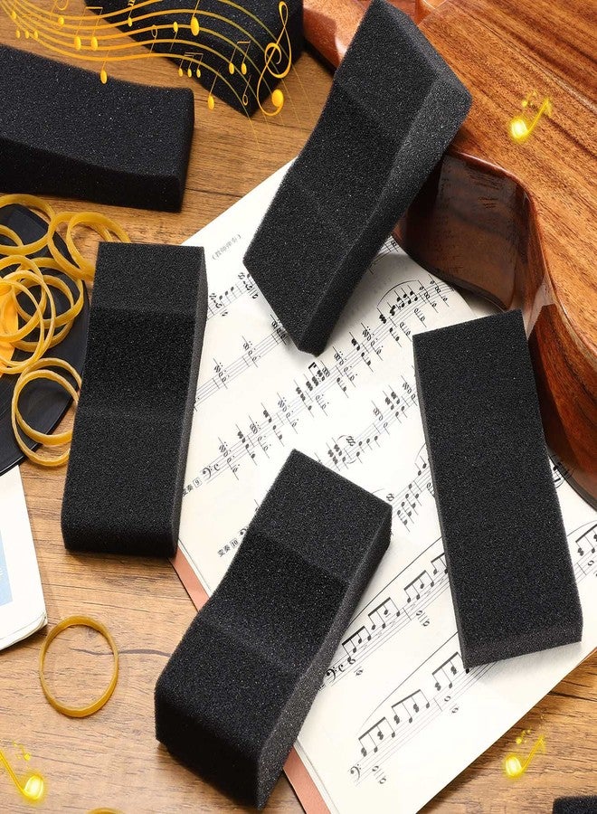 Facmogu 10PCS Foam Violin Shoulder Pad, Economy Sponge Violin Shoulder Pads for 3/4-1/2 Violins, Great Present for Christmas, Soft Violins Sponge Rest with Rubber Bands for Concerts & Party - Black - Image 4